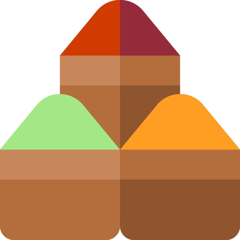 Three colored ice cream cones in a flat design vector