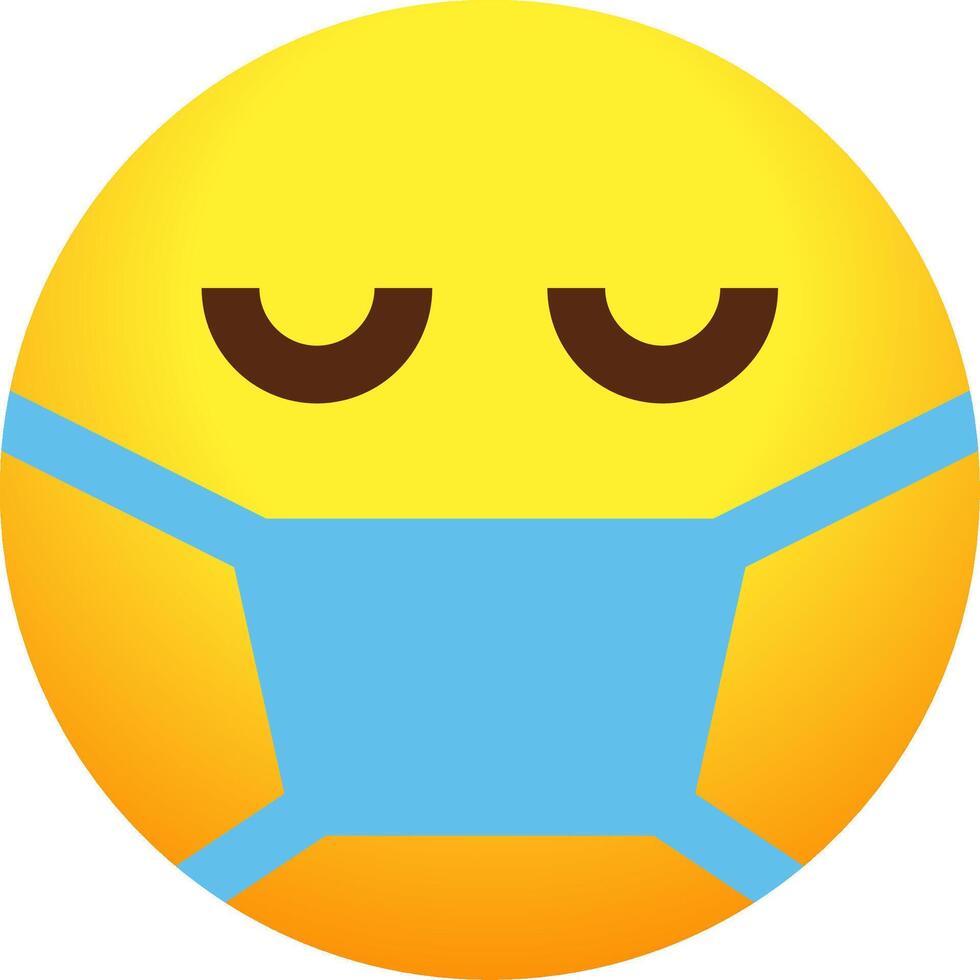 A yellow emoticion with a blue mask on it vector