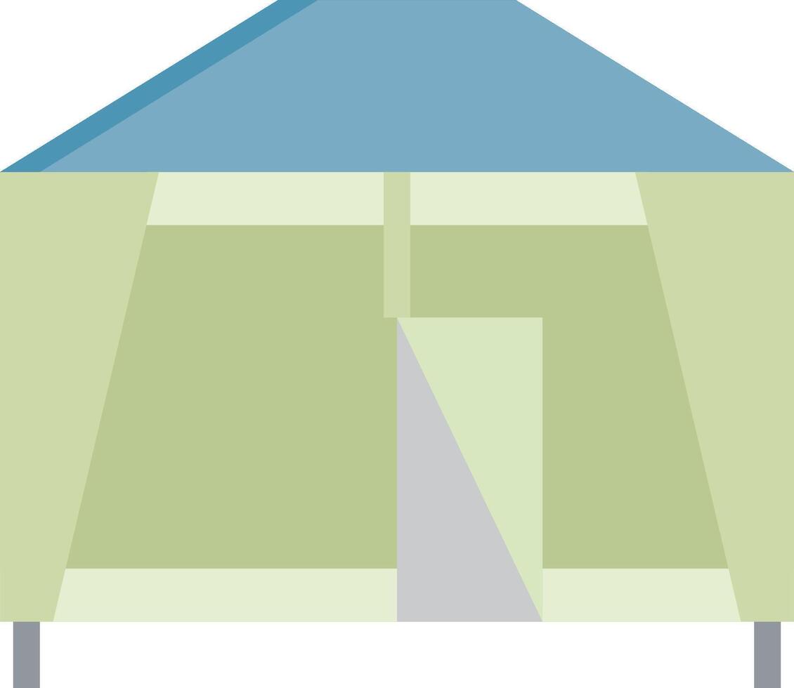 A tent with a door and a window vector