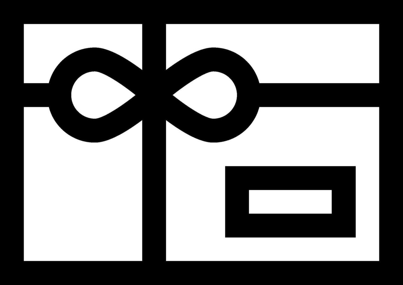 A black and white gift box with a bow vector