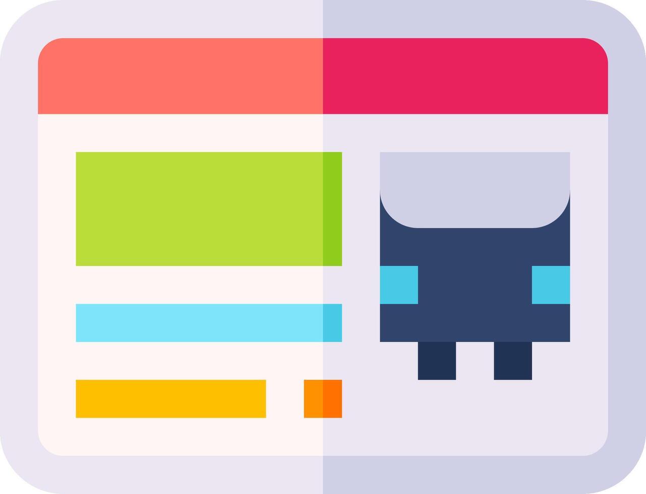 A flat icon of a person looking at a computer screen vector
