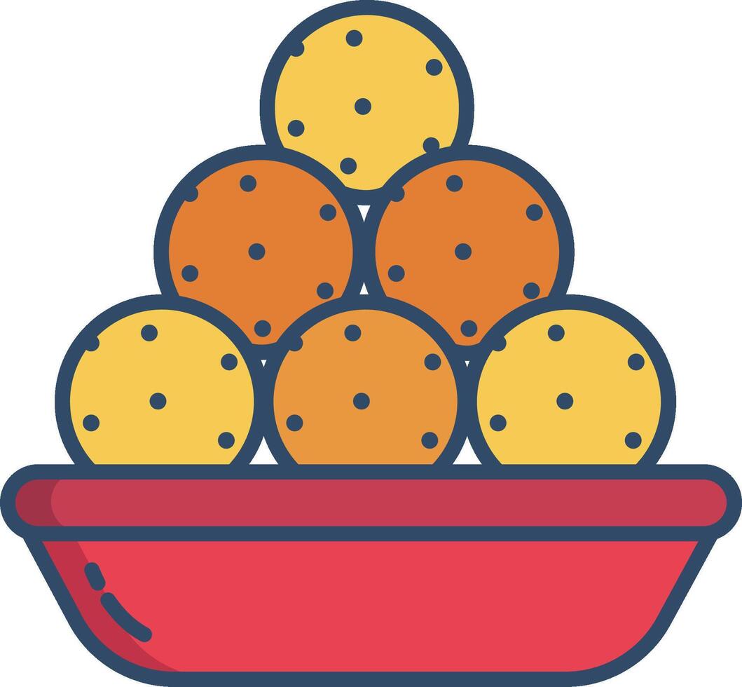 A bowl of cookies in a red bowl vector