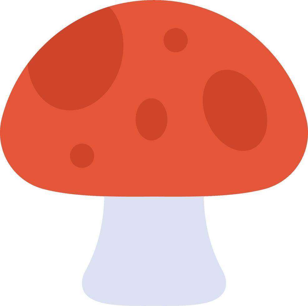 A red mushroom with white dots on it vector