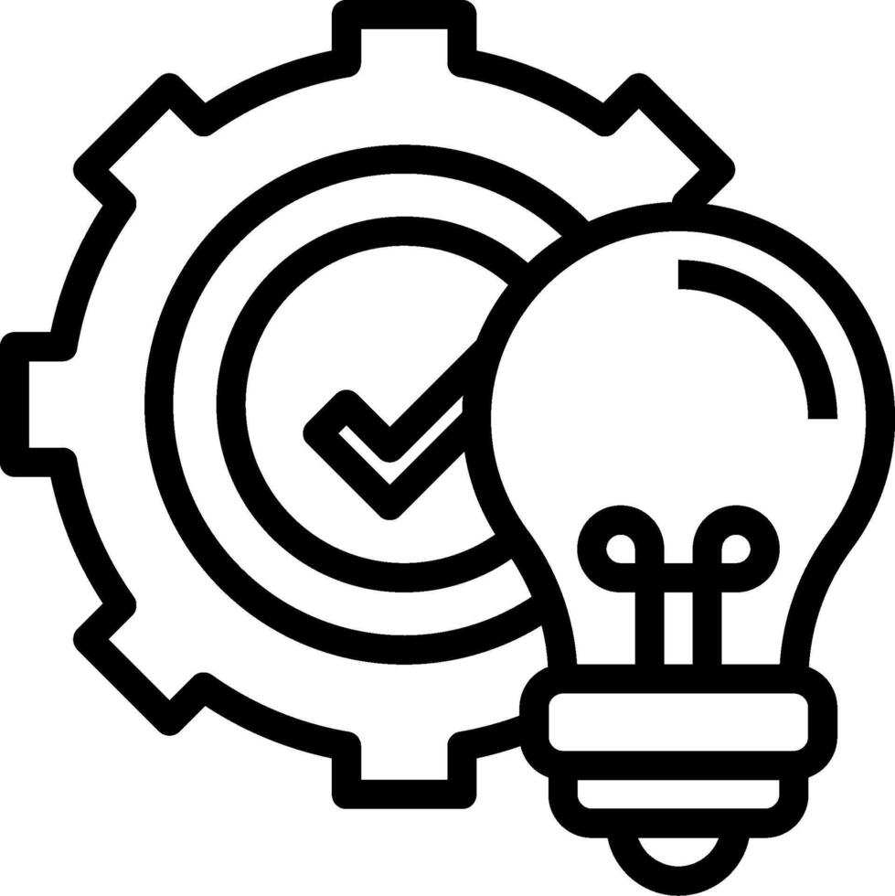 A light bulb and gearwheel icon vector
