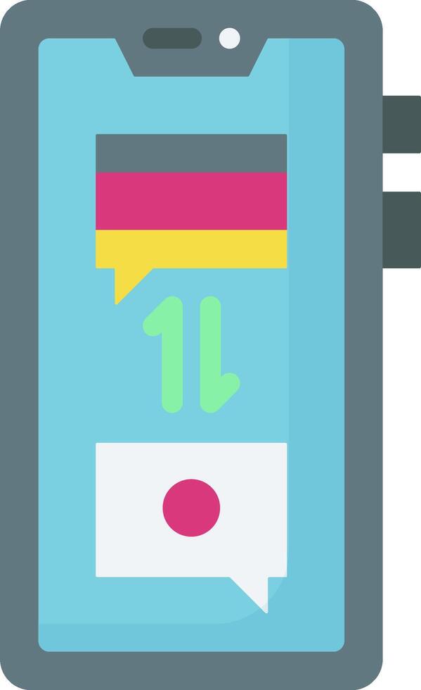 Mobile phone with japanese and german text vector