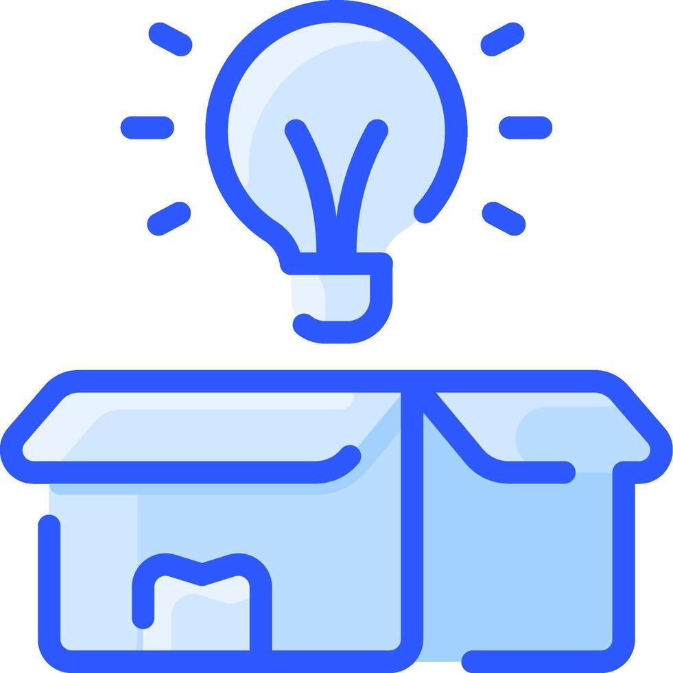 A light bulb is on top of a box vector
