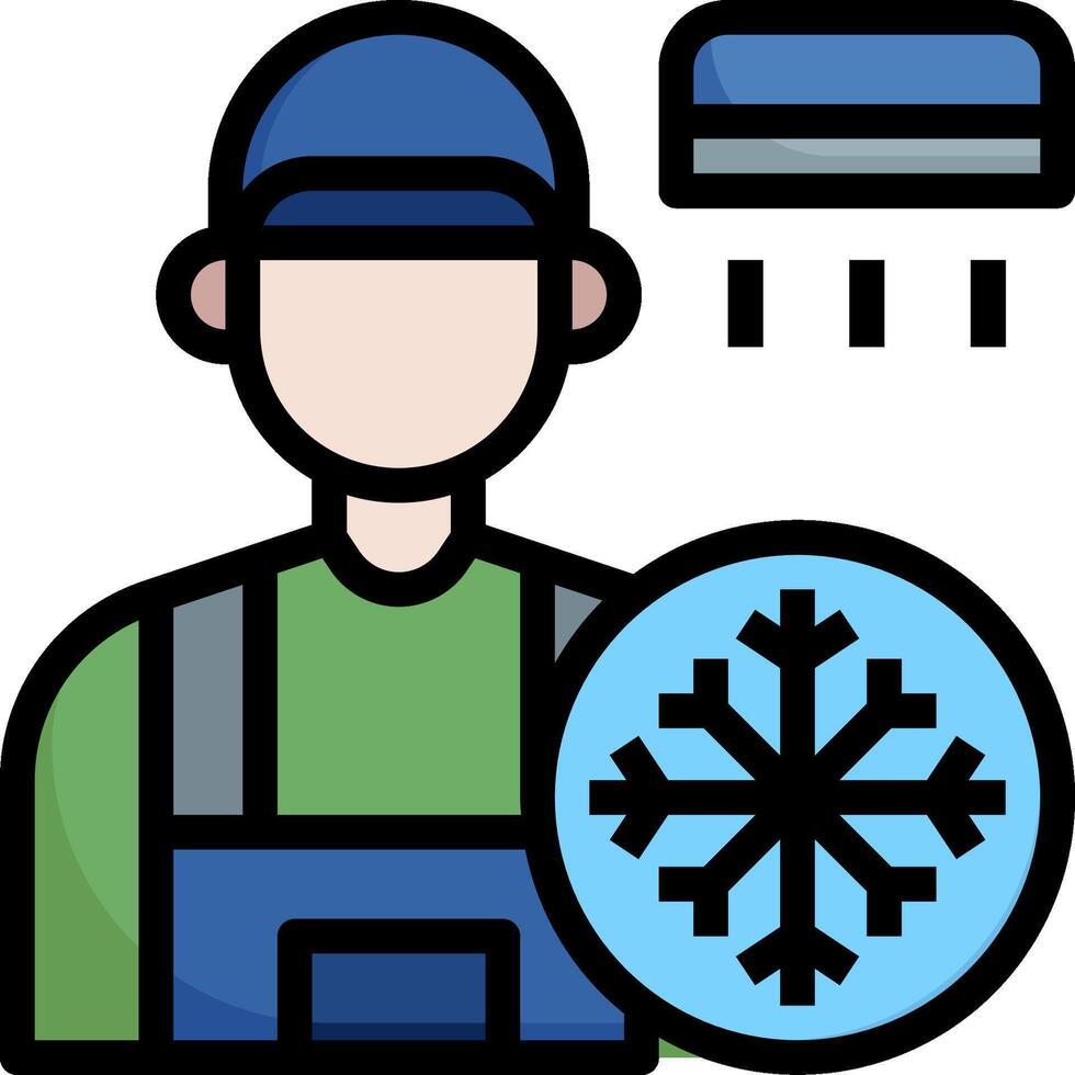 A man with a snowflake on his head and a snow shovel vector