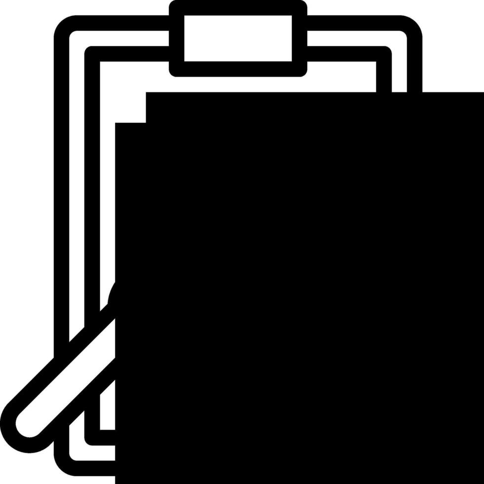Clipboard icon with a pen and paper vector