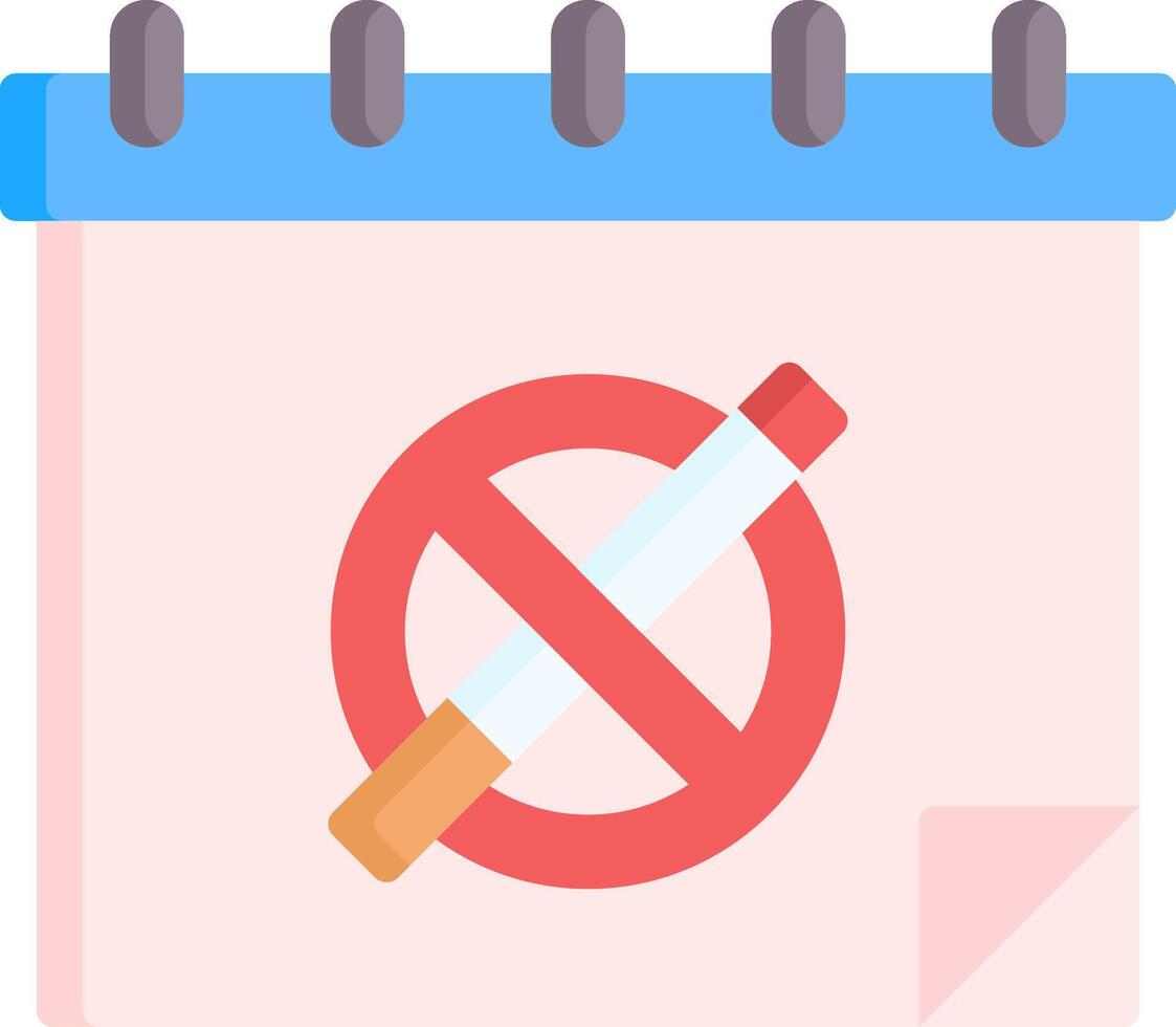 No smoking calendar icon illustration vector