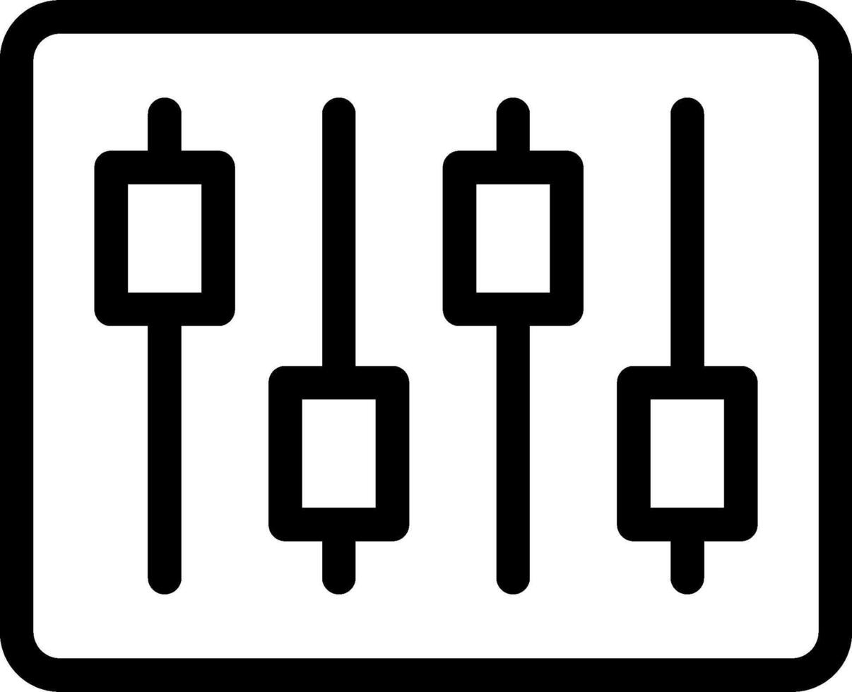 A black and white image of a square with four different types of switches vector