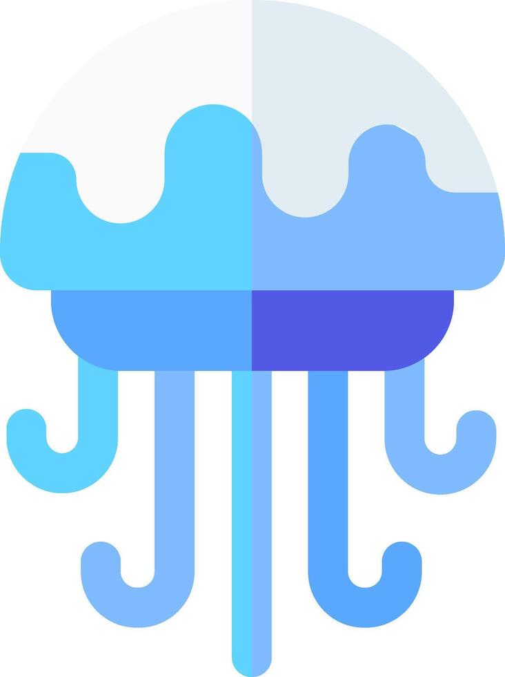 A jellyfish icon with a blue background vector