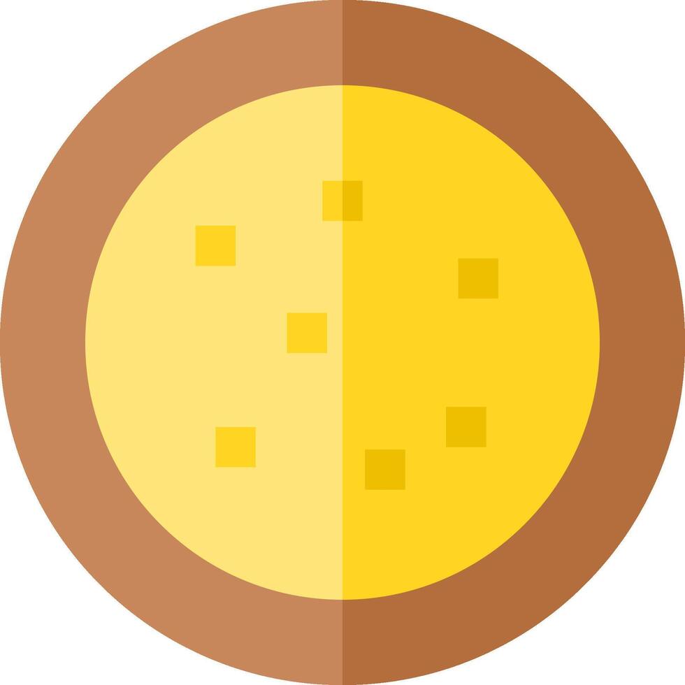 A round yellow pie with a slice of cheese on it vector