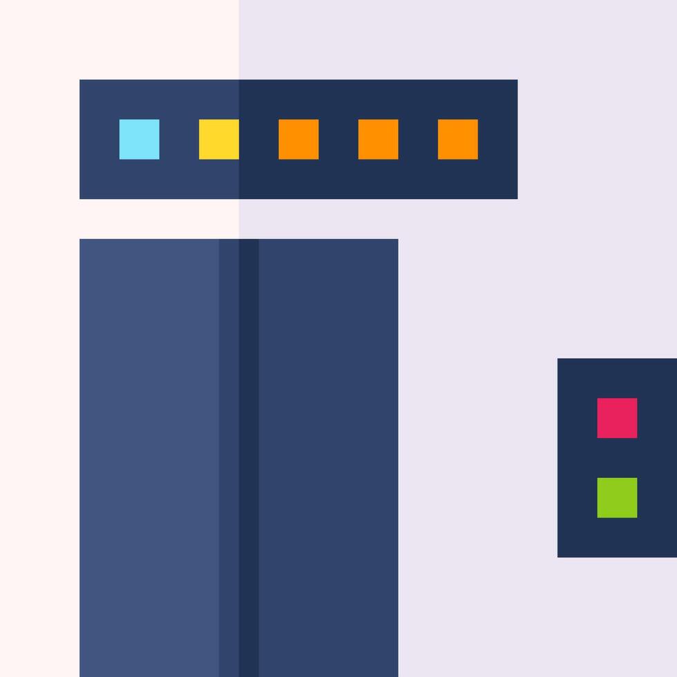 A flat design of a room with a door and a light switch vector