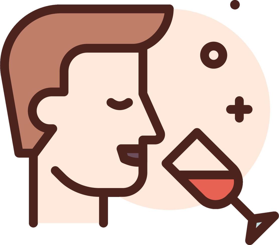 A man drinking wine with a glass in his hand vector