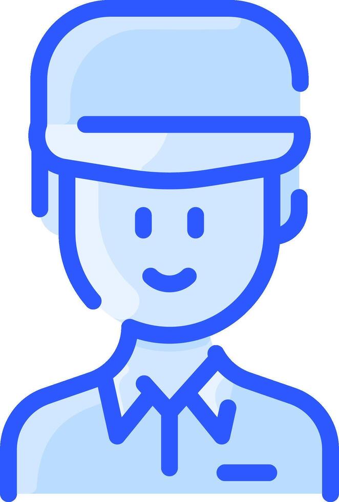 A blue icon of a man in a hat vector
