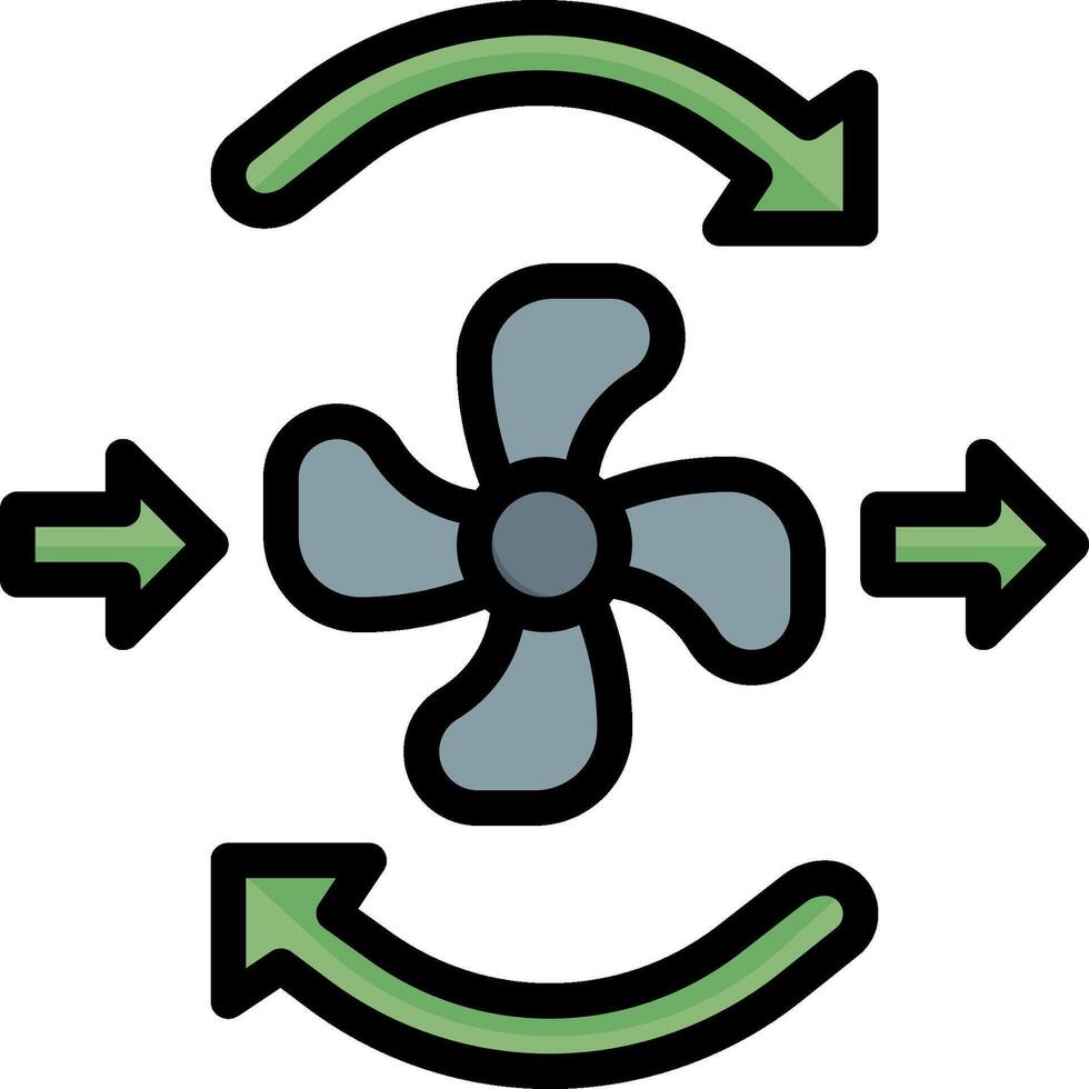 A fan with arrows pointing to it vector