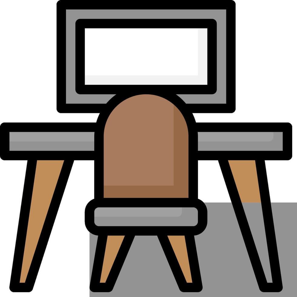 Computer desk clipart vector