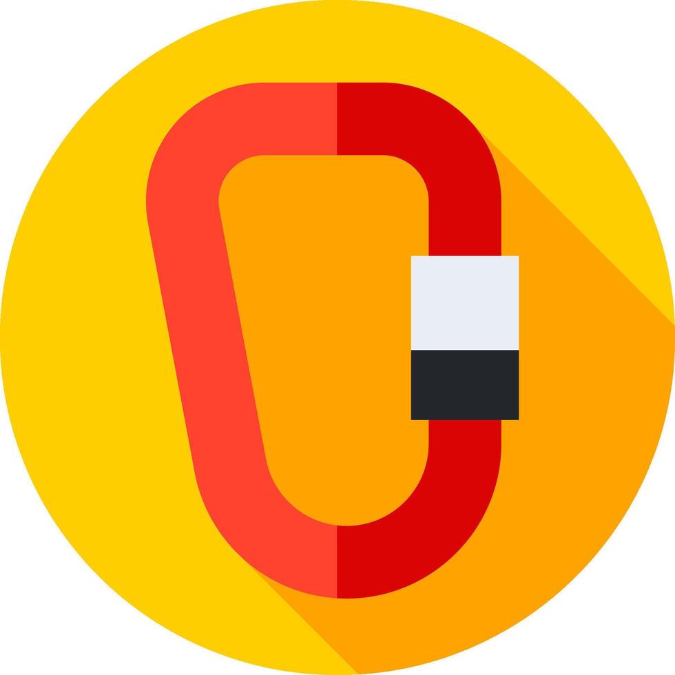 A red and yellow pin with a long shadow vector