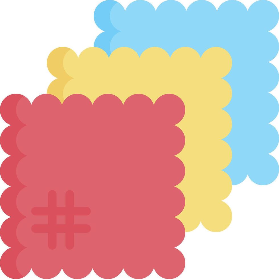 Three colorful squares with a hashtag on them vector