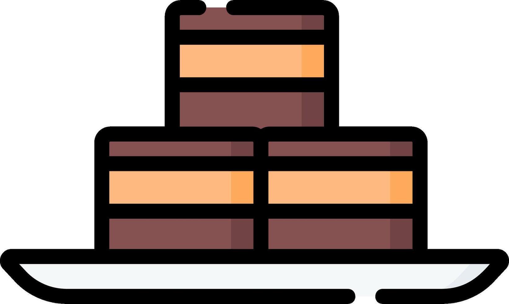 Cake icon with chocolate and vanilla frosting vector
