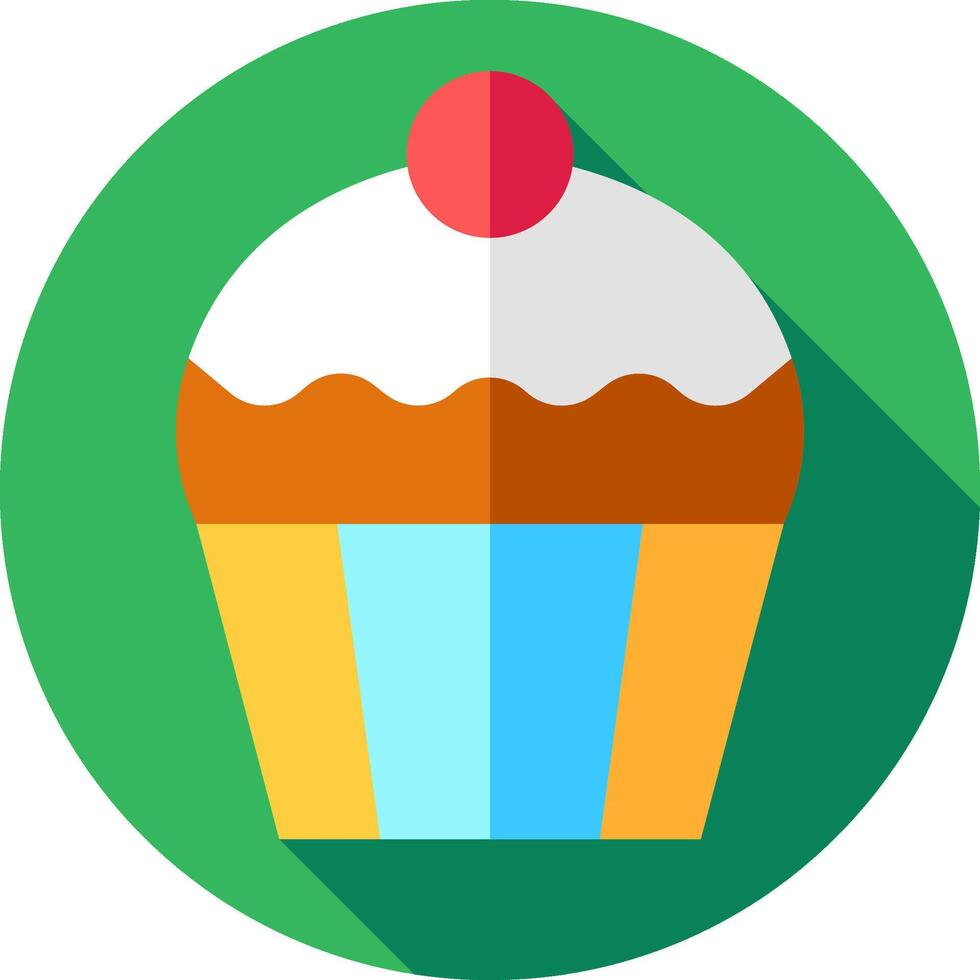 A cupcake icon with a red cherry on top vector