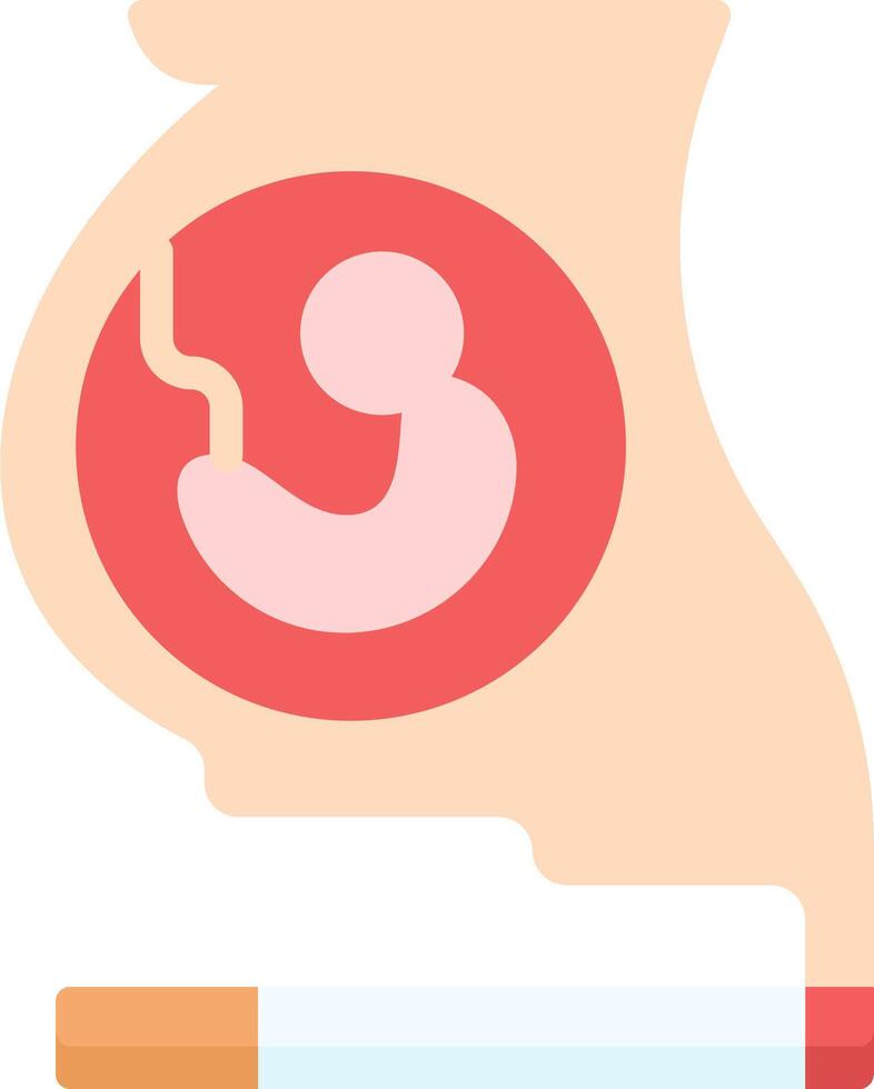 A pregnant woman holding a cigarette and a baby inside vector