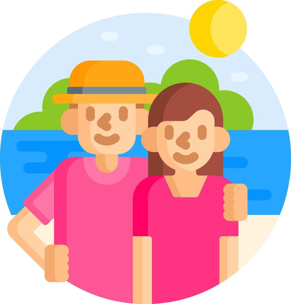 A man and woman standing on the beach vector