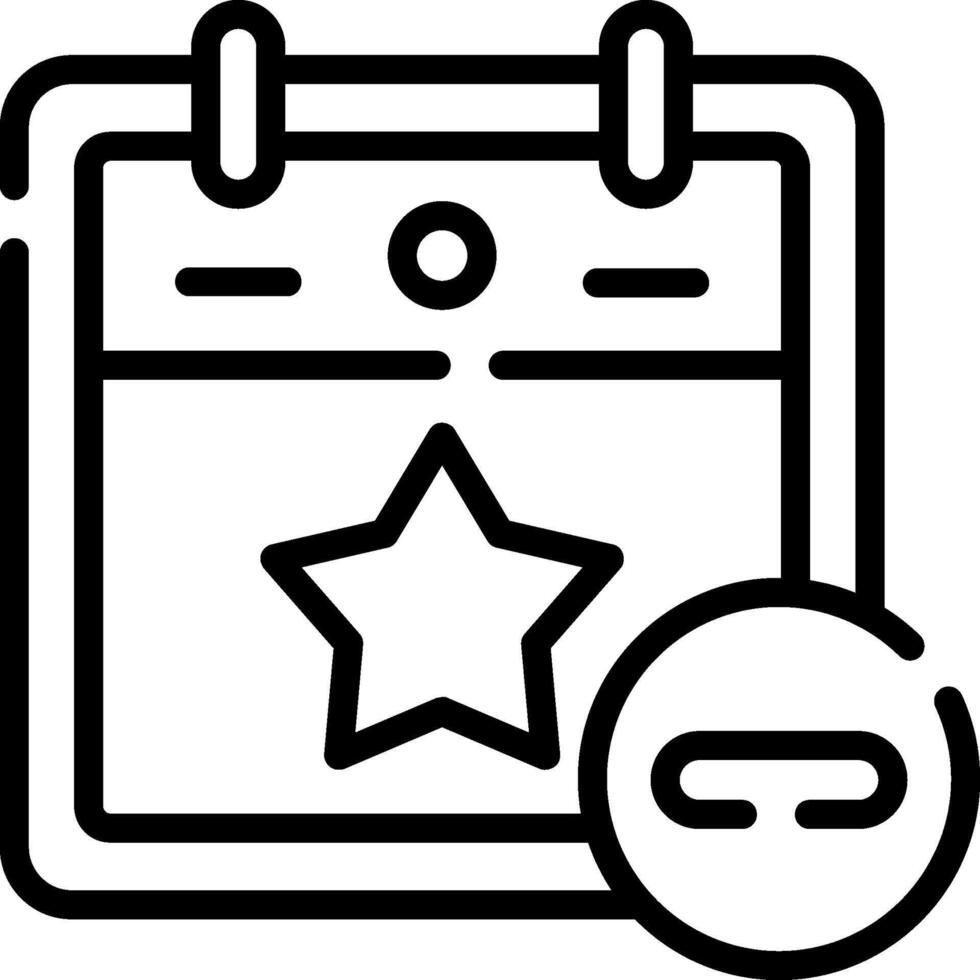 A calendar icon with a star on it vector