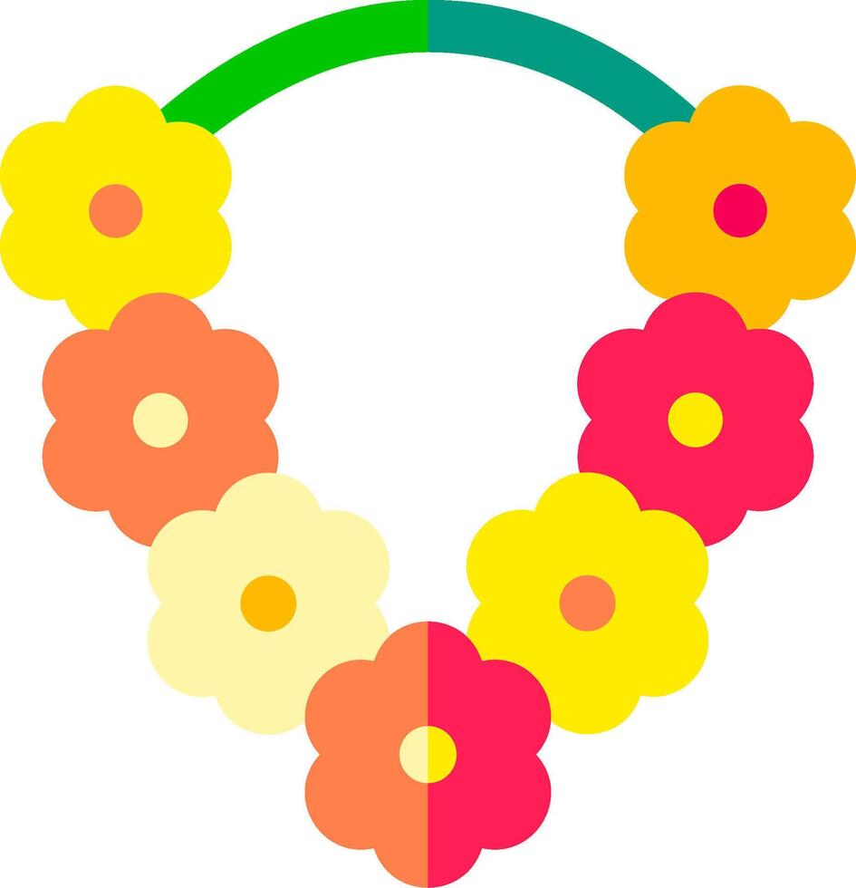 A flower necklace with colorful flowers vector