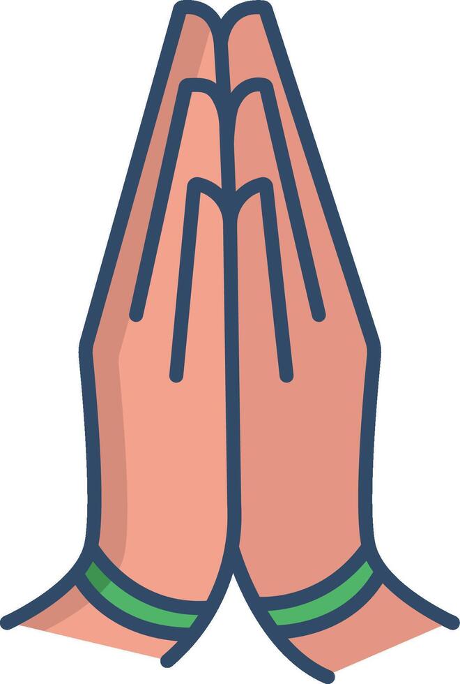 Praying hands icon illustration vector