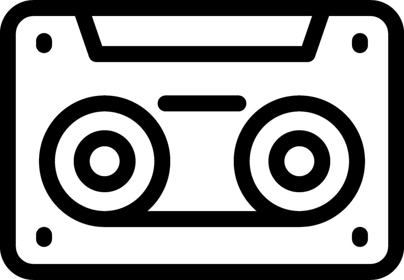 A black and white image of a cassette player vector