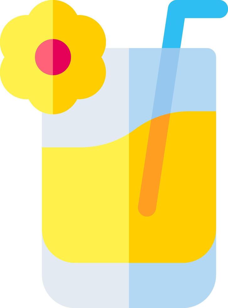 A glass of lemonade with a straw and a flower vector