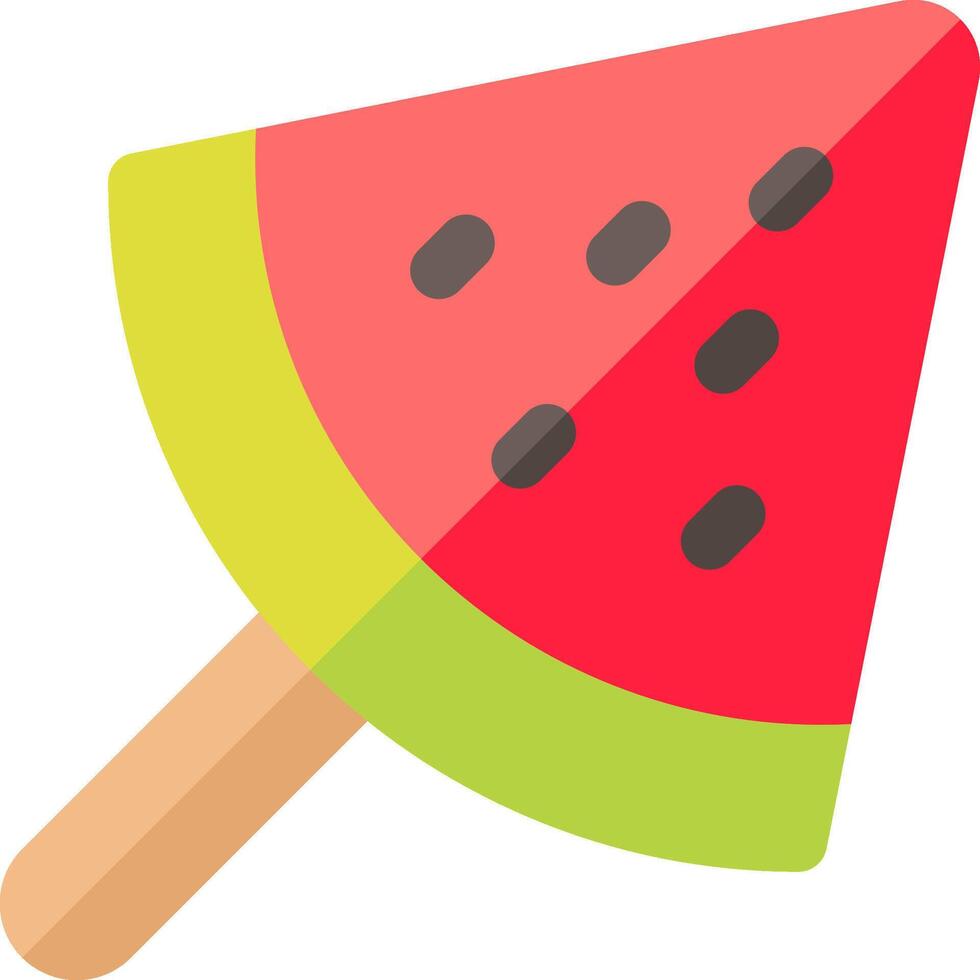A watermelon popsicle on a stick vector