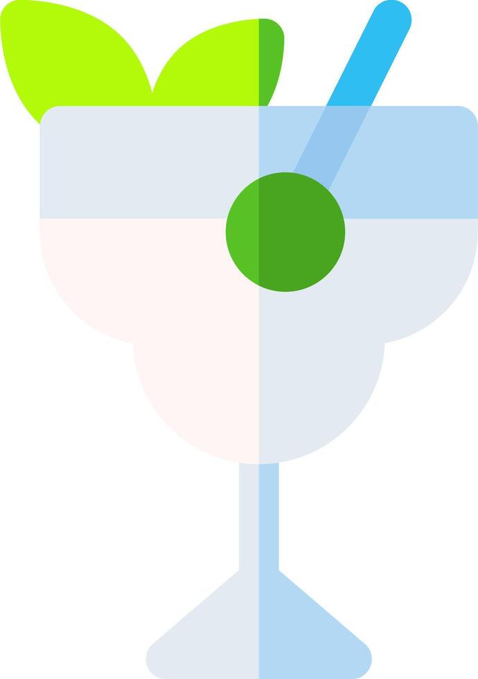 A margarita with a green leaf on top vector