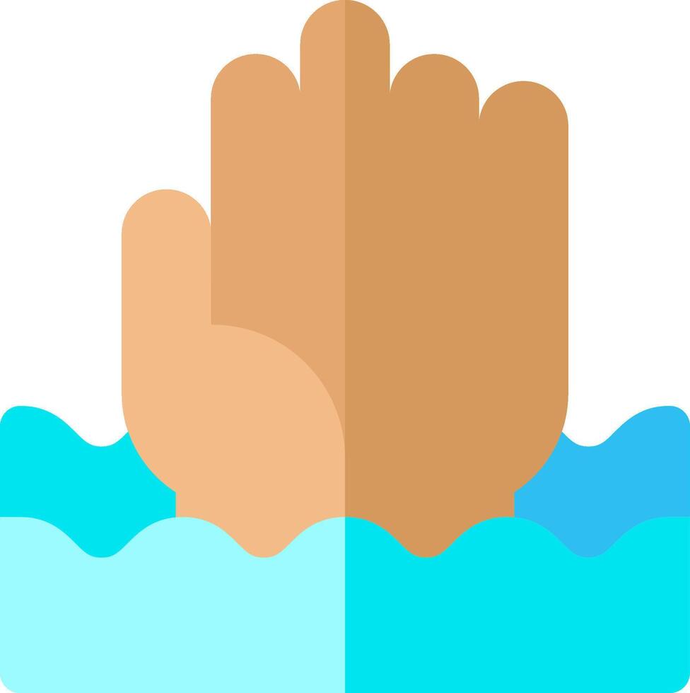 A hand reaching out to the water vector