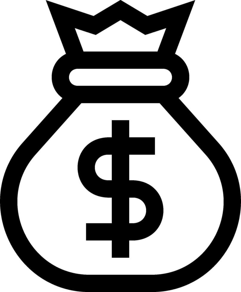Money bag icon with crown on top vector