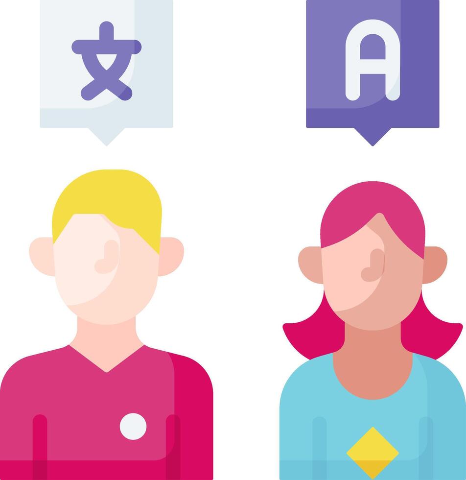 A couple of people with different languages vector