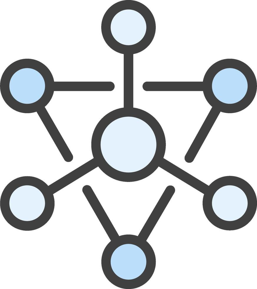 A network icon with four circles vector