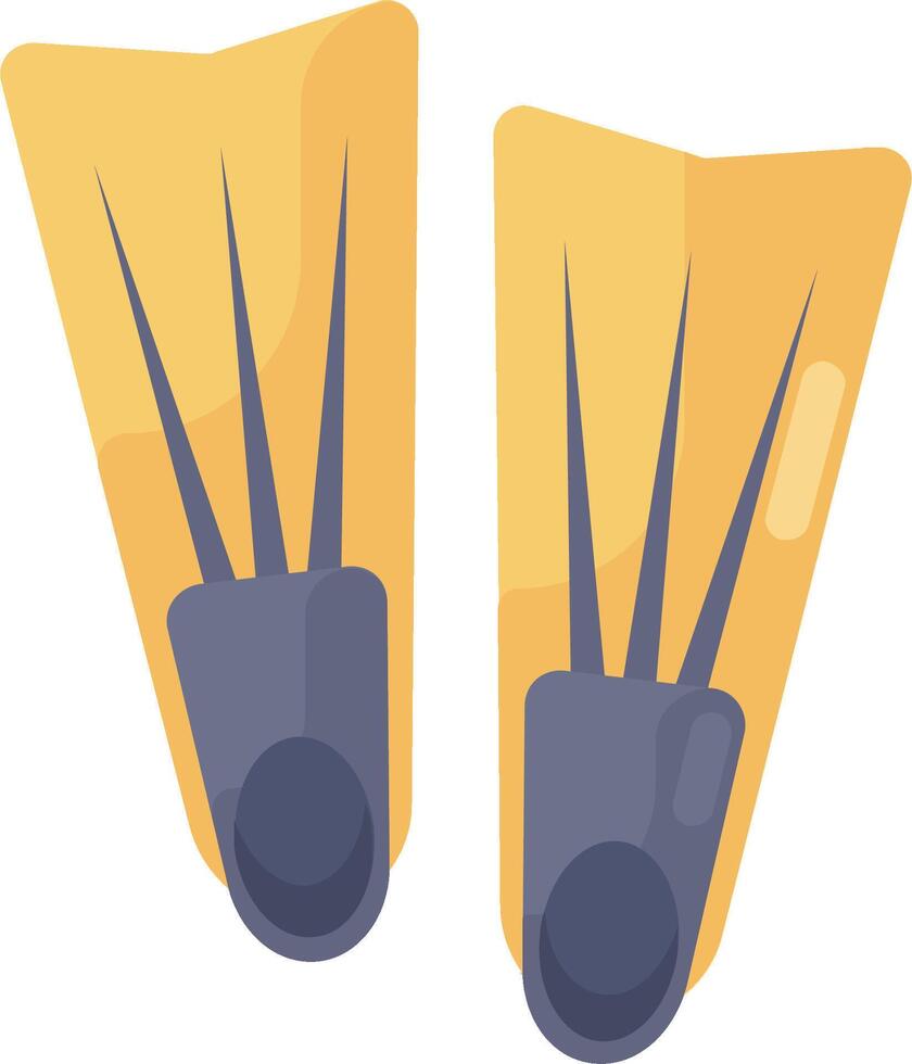 A pair of yellow diving fins on a white background vector