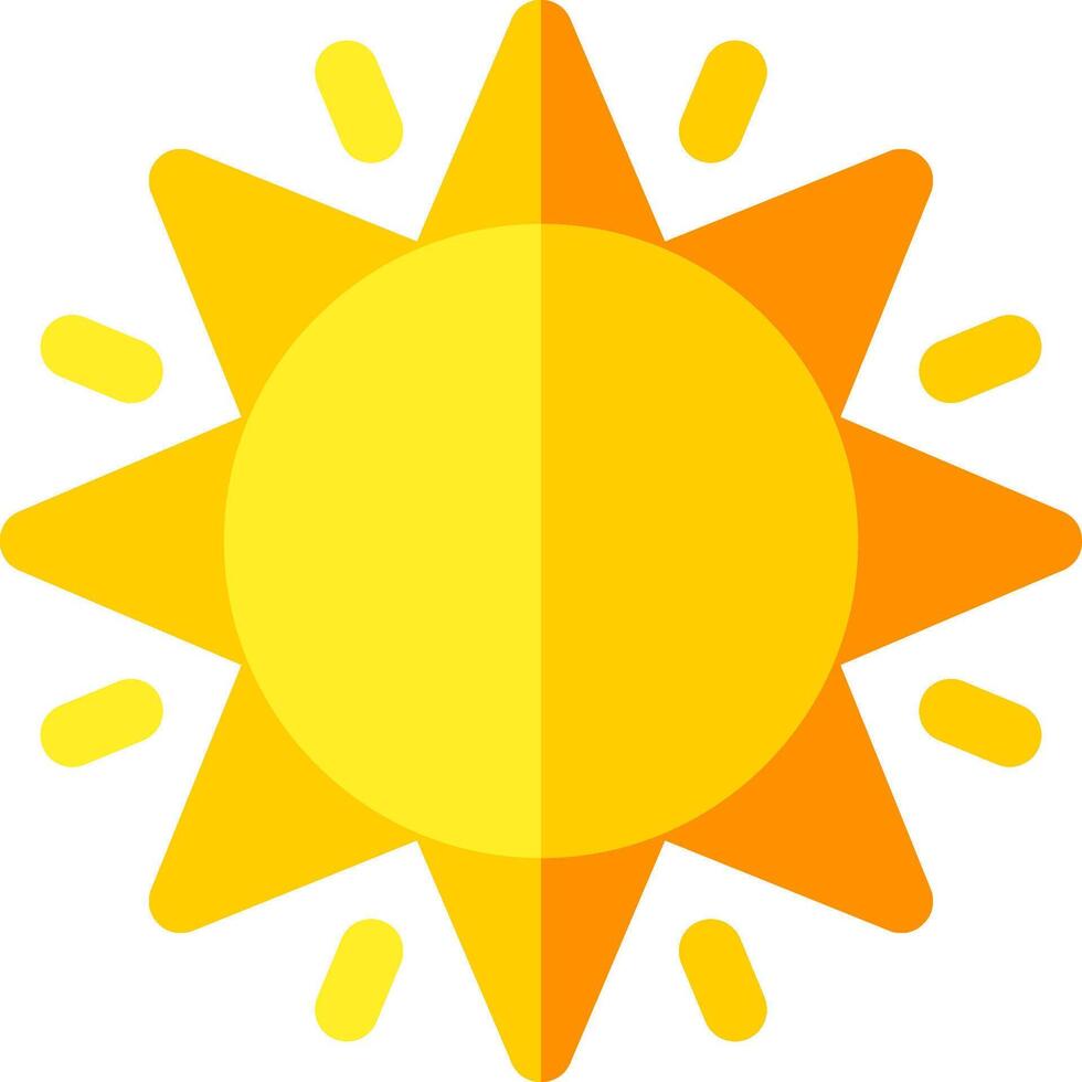 Sun icon with yellow rays vector