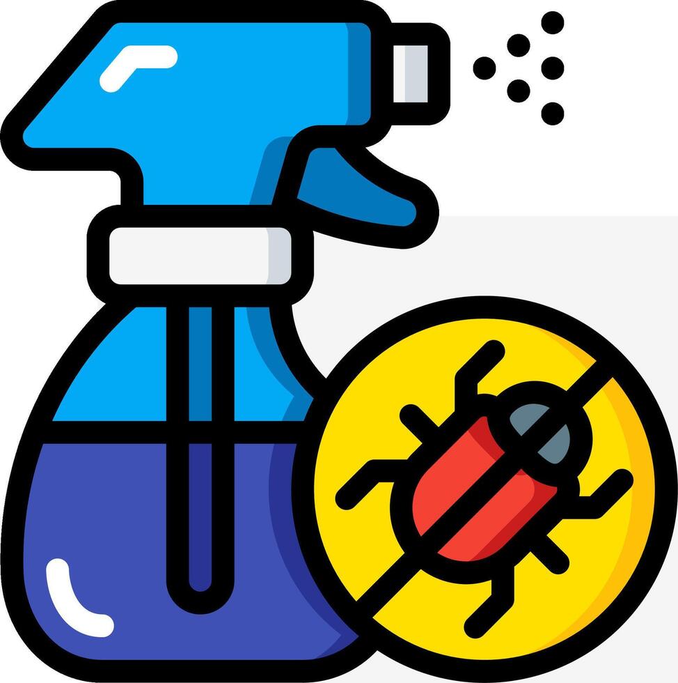 A bug sprayer and a bug on a white background vector