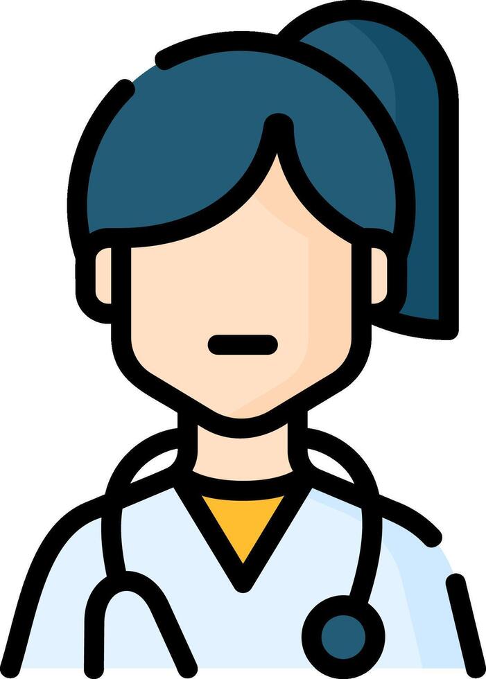 A woman doctor icon vector