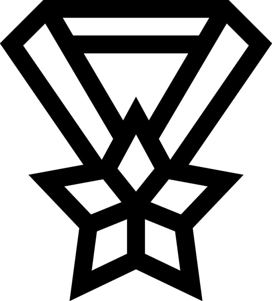 A black and white star with a diamond in the middle vector