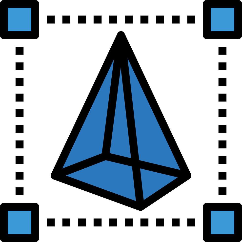 A blue triangle with a square in the middle vector