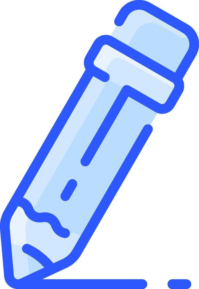 A blue pen with a line drawn around it vector