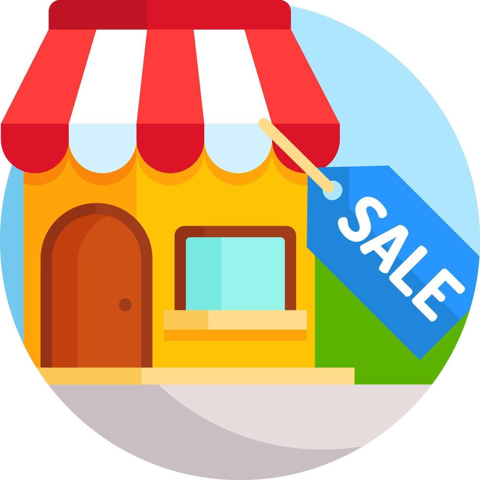 An icon of a small store with a sale sign vector