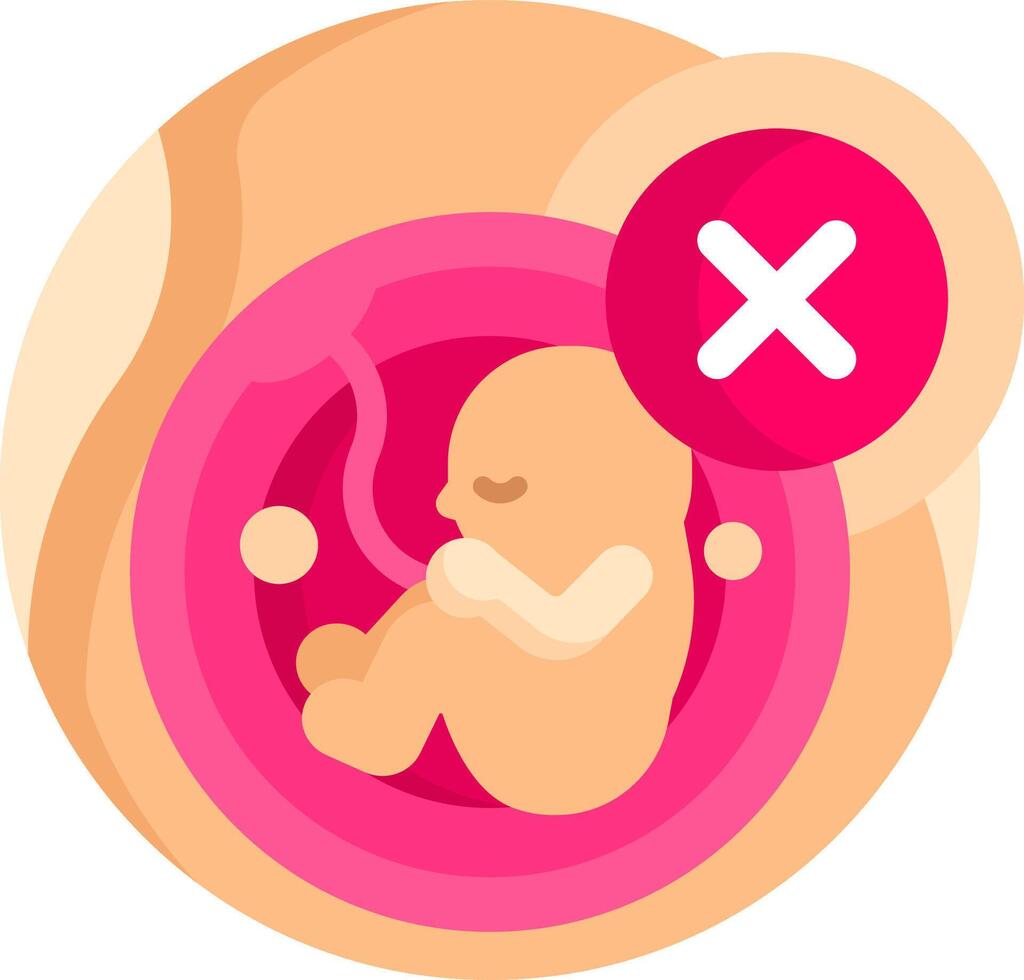 A baby in the womb with a red cross vector