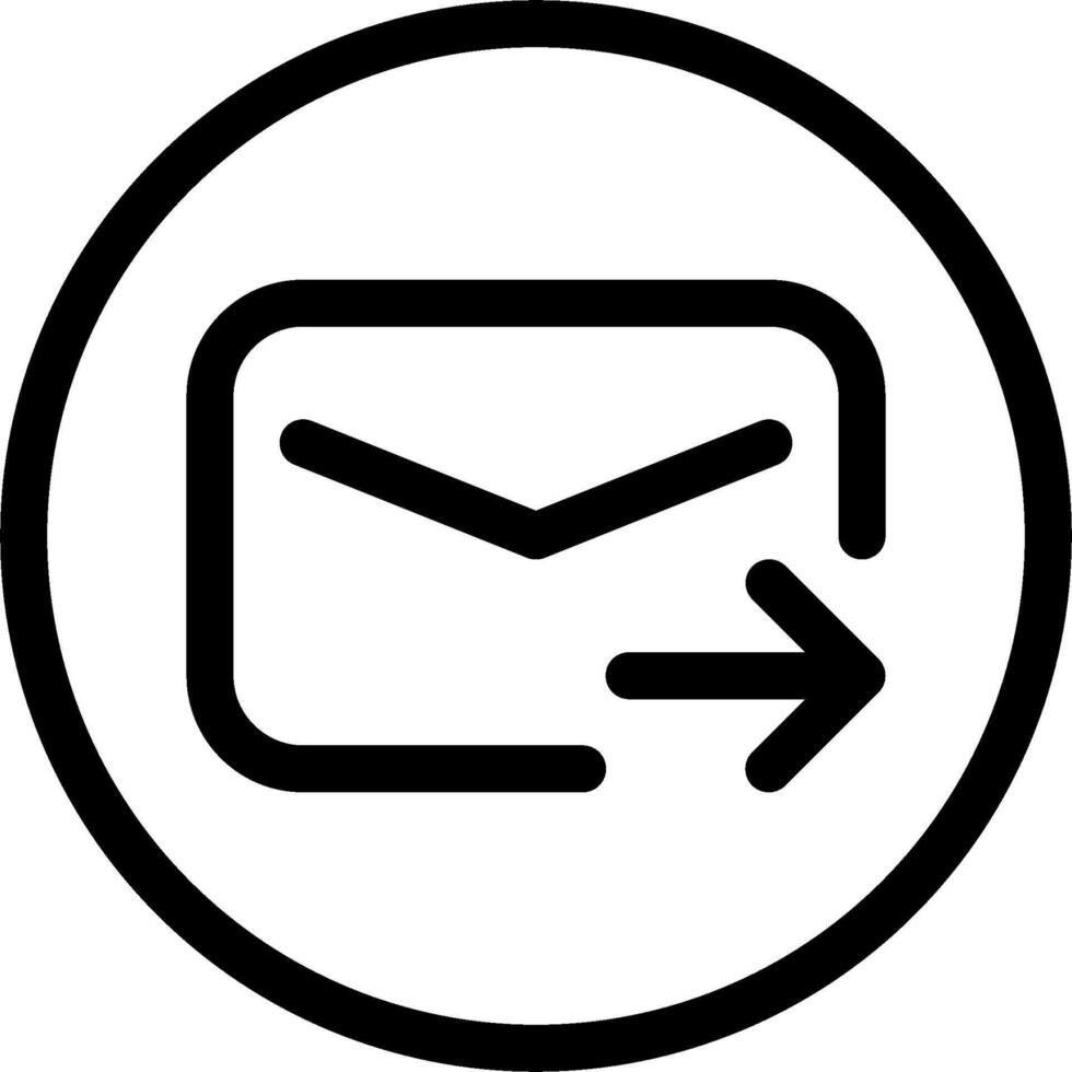 Email icon with arrow pointing to the right vector