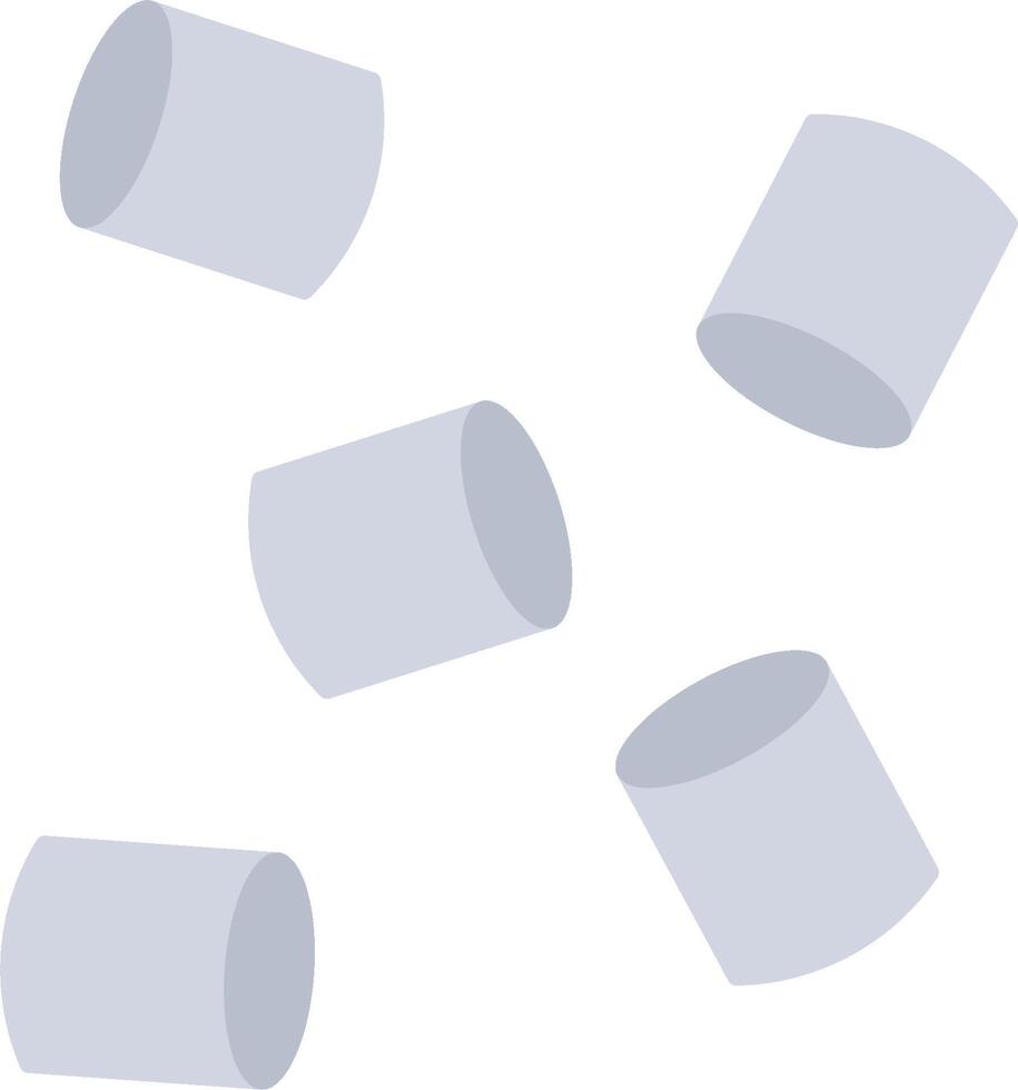 A group of white cylinders on a white background vector