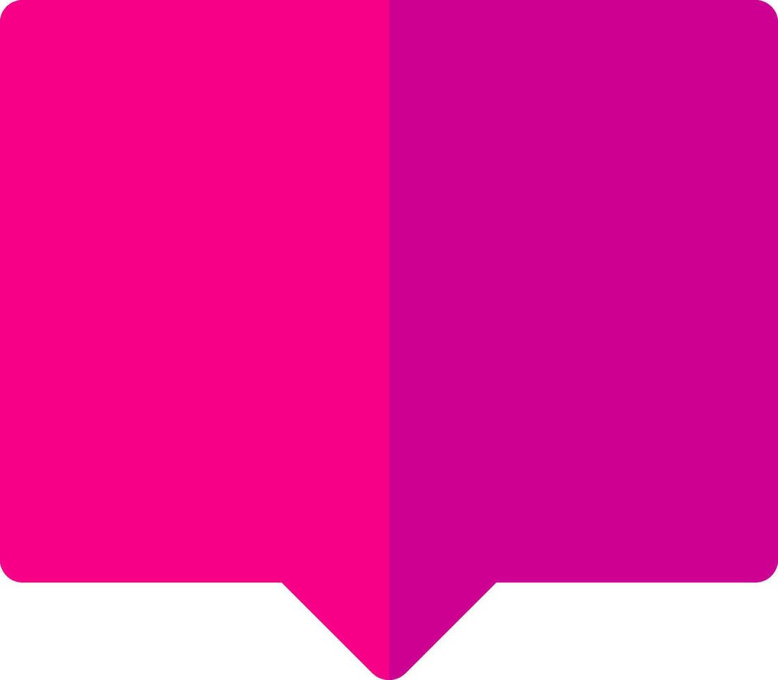 A pink speech bubble with a white background vector
